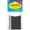 Barker Creek Black Dots Peel & Stick Library Pockets, 30/Pack 1213